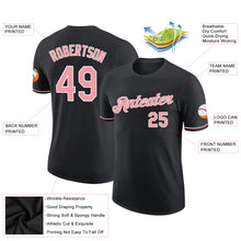 Load image into Gallery viewer, Custom Black Medium Pink-White Performance T-Shirt