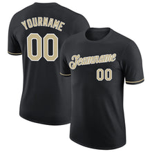 Load image into Gallery viewer, Custom Black Vegas Gold-White Performance T-Shirt