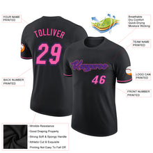 Load image into Gallery viewer, Custom Black Pink-Purple Performance T-Shirt