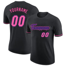Load image into Gallery viewer, Custom Black Pink-Purple Performance T-Shirt