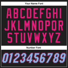 Load image into Gallery viewer, Custom Black Light Blue-Hot Pink Authentic Baseball Jersey