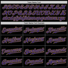 Load image into Gallery viewer, Custom Black Dark Purple-Old Gold Authentic Baseball Jersey