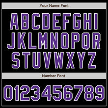 Load image into Gallery viewer, Custom Black Purple-White Authentic Baseball Jersey