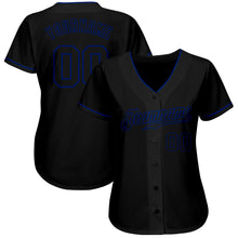 Load image into Gallery viewer, Custom Black Black-Royal Authentic Baseball Jersey