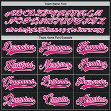 Load image into Gallery viewer, Custom Black Hot Pink-White Hockey Jersey