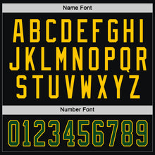 Load image into Gallery viewer, Custom Black Green-Gold Hockey Jersey