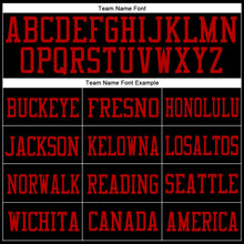 Load image into Gallery viewer, Custom Black Red Mesh Authentic Football Jersey