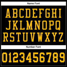 Load image into Gallery viewer, Custom Black Gold Mesh Authentic Football Jersey