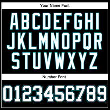 Load image into Gallery viewer, Custom Black White-Teal Authentic Throwback Basketball Jersey
