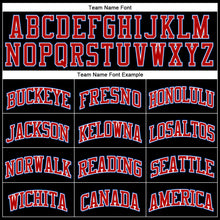 Load image into Gallery viewer, Custom Black Red-Royal Authentic Throwback Basketball Jersey