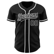 Load image into Gallery viewer, Custom Black Black-White Authentic Baseball Jersey