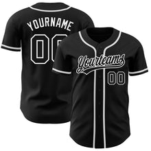 Load image into Gallery viewer, Custom Black Black-White Authentic Baseball Jersey