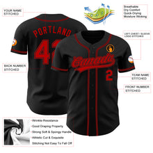 Load image into Gallery viewer, Custom Black Red Authentic Baseball Jersey