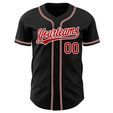 Load image into Gallery viewer, Custom Black Red-White Authentic Baseball Jersey