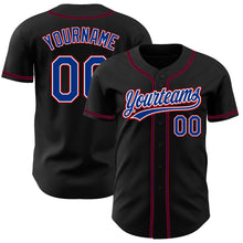 Load image into Gallery viewer, Custom Black Royal-Red Authentic Baseball Jersey