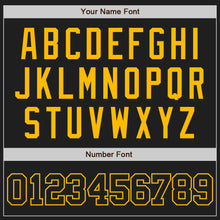 Load image into Gallery viewer, Custom Black Black-Gold Authentic Baseball Jersey