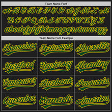 Load image into Gallery viewer, Custom Black Green-Gold Authentic Baseball Jersey