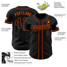 Load image into Gallery viewer, Custom Black Black-Orange Authentic Baseball Jersey
