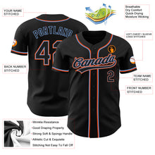 Load image into Gallery viewer, Custom Black Black Powder Blue-Orange Authentic Baseball Jersey