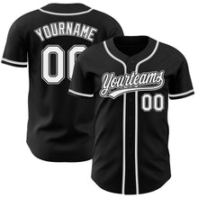 Load image into Gallery viewer, Custom Black White-Gray Authentic Baseball Jersey