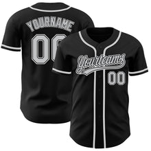 Load image into Gallery viewer, Custom Black Gray-White Authentic Baseball Jersey