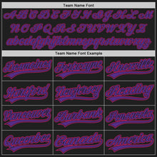 Load image into Gallery viewer, Custom Black Purple-Hot Pink Authentic Baseball Jersey