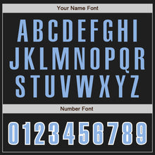 Load image into Gallery viewer, Custom Black Light Blue-White Authentic Baseball Jersey