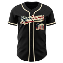 Load image into Gallery viewer, Custom Black Vintage USA Flag-Cream Authentic Baseball Jersey