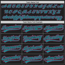 Load image into Gallery viewer, Custom Black Pink-Teal Authentic Baseball Jersey