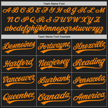 Load image into Gallery viewer, Custom Black Bay Orange Authentic Baseball Jersey