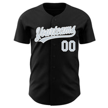 Load image into Gallery viewer, Custom Black Silver-White Authentic Baseball Jersey