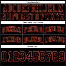 Load image into Gallery viewer, Custom Black Black-Orange Authentic Throwback Basketball Shorts