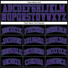 Load image into Gallery viewer, Custom Black Purple-Light Blue Authentic Throwback Basketball Jersey
