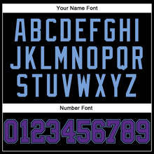 Load image into Gallery viewer, Custom Black Purple-Light Blue Authentic Throwback Basketball Jersey