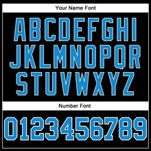 Load image into Gallery viewer, Custom Black Blue-White Authentic Throwback Basketball Jersey