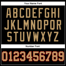 Load image into Gallery viewer, Custom Black Red Pinstripe Old Gold-Red Authentic Basketball Jersey