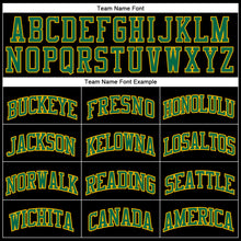 Load image into Gallery viewer, Custom Black Gold Pinstripe Kelly Green-Gold Authentic Basketball Jersey
