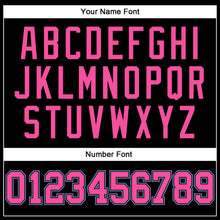 Load image into Gallery viewer, Custom Black Pink Pinstripe Pink-Light Blue Authentic Basketball Jersey