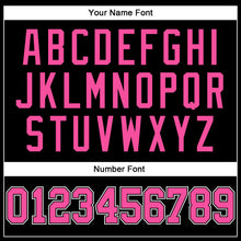 Load image into Gallery viewer, Custom Black Pink Pinstripe Pink-Black Authentic Basketball Jersey