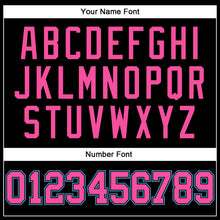 Load image into Gallery viewer, Custom Black Pink Pinstripe Pink-Sky Blue Authentic Basketball Jersey