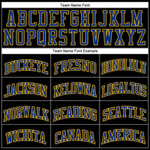 Load image into Gallery viewer, Custom Black Royal Pinstripe Gold-Royal Authentic Basketball Jersey