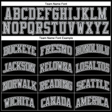 Load image into Gallery viewer, Custom Black Gray Pinstripe Gray-Black Authentic Basketball Jersey