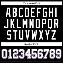 Load image into Gallery viewer, Custom Black Gray Pinstripe White-Purple Authentic Basketball Jersey