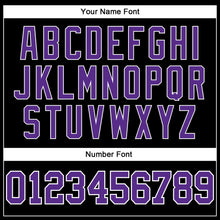 Load image into Gallery viewer, Custom Black White Pinstripe Purple-White Authentic Basketball Jersey