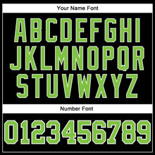 Load image into Gallery viewer, Custom Black White Pinstripe Neon Green-White Authentic Basketball Jersey