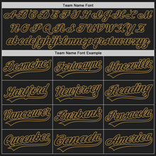 Load image into Gallery viewer, Custom Black Old Gold Pinstripe Black-Old Gold Authentic Baseball Jersey