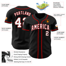 Load image into Gallery viewer, Custom Black White-Red Authentic Baseball Jersey