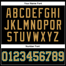 Load image into Gallery viewer, Custom Black Old Gold-Teal Authentic Throwback Basketball Jersey