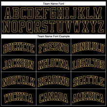 Load image into Gallery viewer, Custom Black Old Gold Authentic Throwback Basketball Jersey