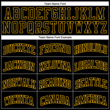 Load image into Gallery viewer, Custom Black Gold Authentic Throwback Basketball Jersey